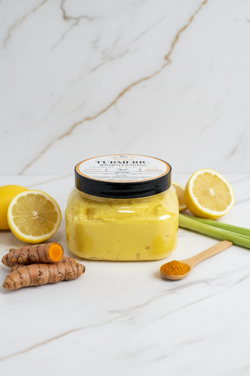 Turmeric Brightening Foaming Sugar Scrub - 8oz YAYRA SKN