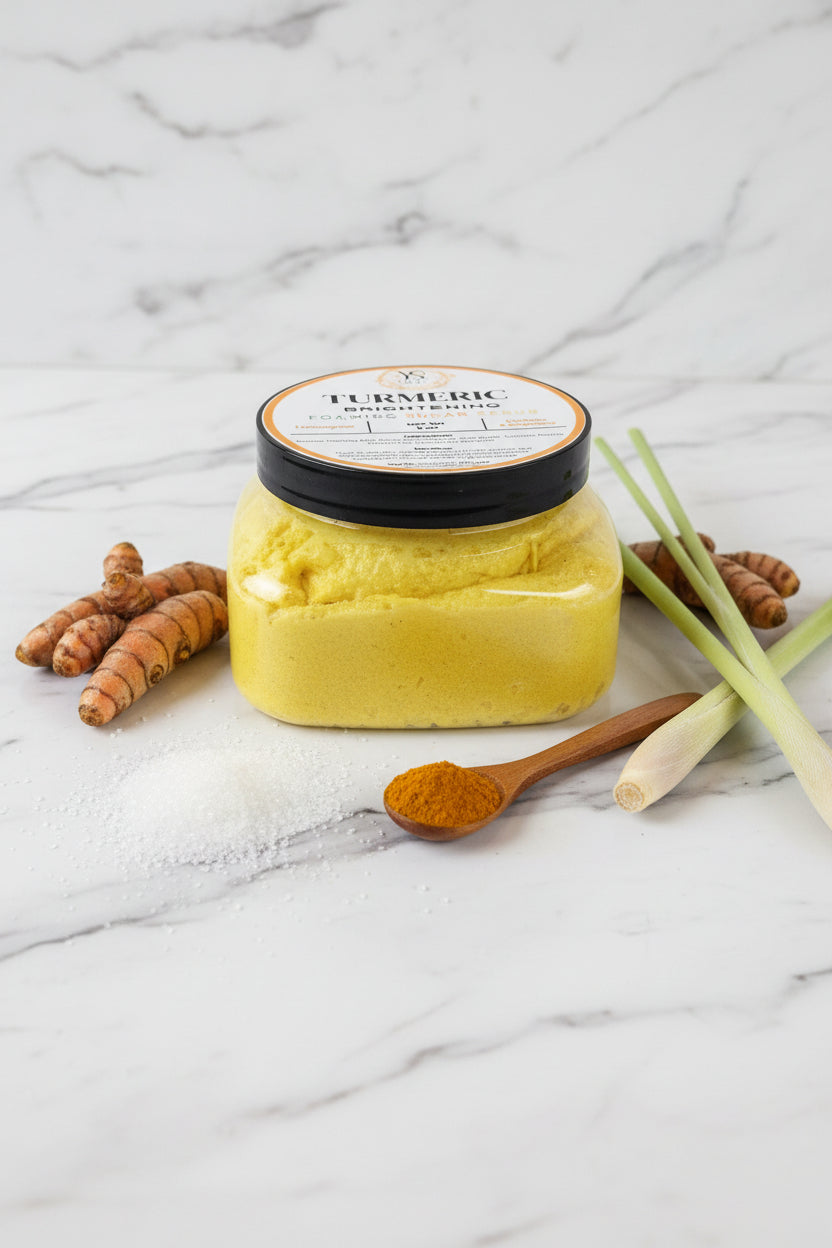 Turmeric Brightening Foaming Sugar Scrub - 8oz YAYRA SKN